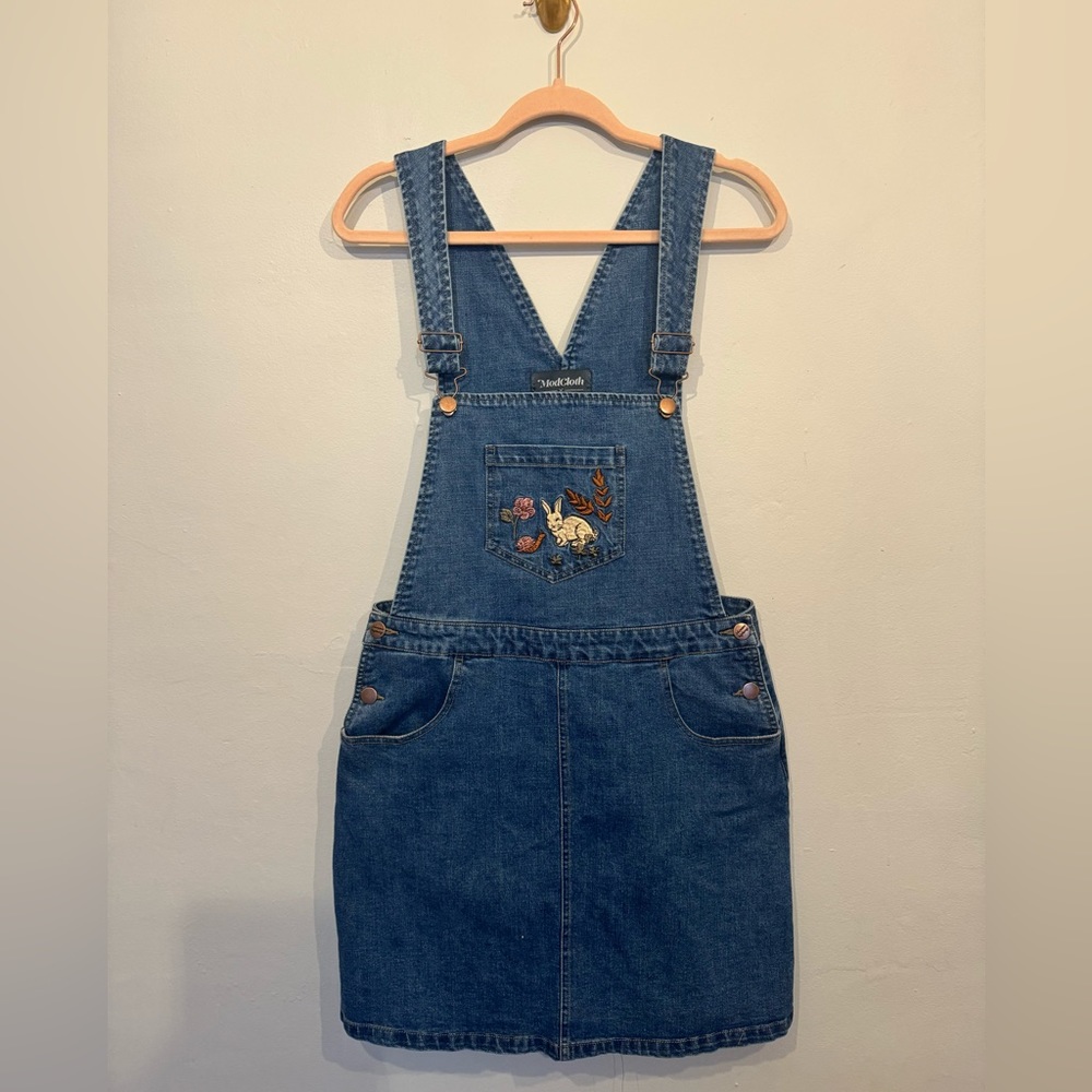 Modcloth x Princess Highway embroidered overall dress, jumper dress